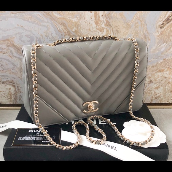 Chanel Calfskin Quilted Chevron Statement Flap Bag - Picture 2 of 8